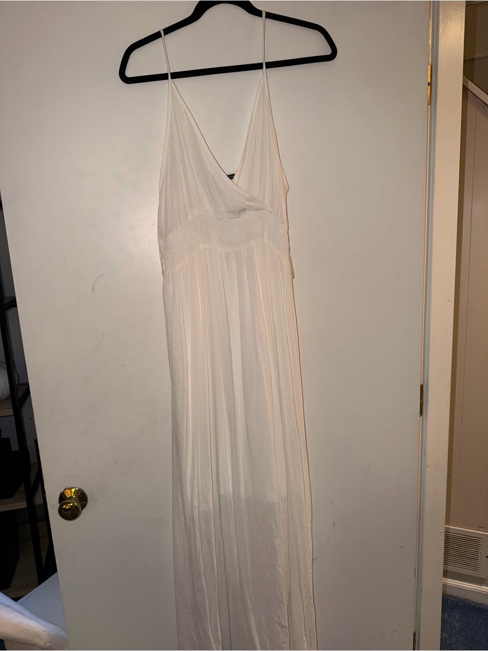 West Kei Cream Maxi Dress with Spaghetti Straps